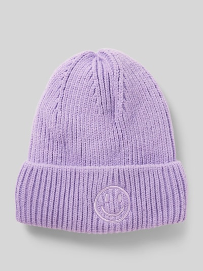 Peek & Cloppenburg Kurt BeinesStrickmütze mit Motiv-Stitching Modell 'Smiley Hat' in flieder