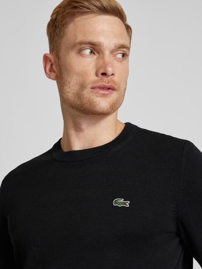 Peek & Cloppenburg LacosteStrickpullover Mit Logo-Patch In Black