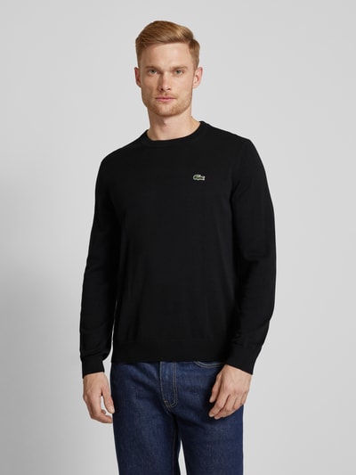 Peek & Cloppenburg LacosteStrickpullover Mit Logo-Patch In Black