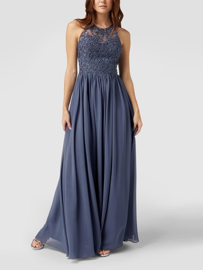 Peek & Cloppenburg LaonaAbendkleid mit floralen Stickereien in rauchblau