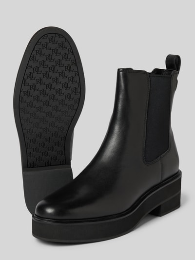 Peek & Cloppenburg Lauren Ralph LaurenChelsea Boots Aus Leder Mit Zugschlaufe Modell 'ADRIANNA' In Black