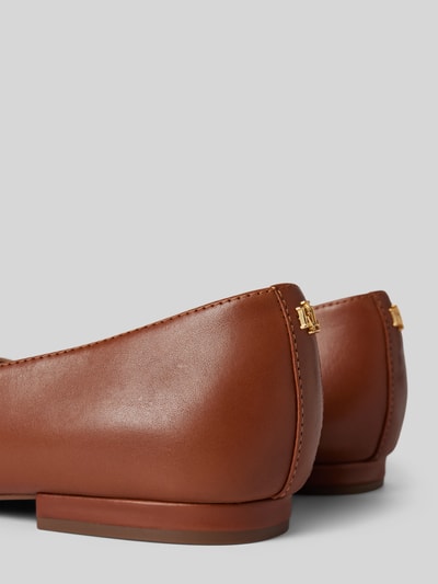 Peek & Cloppenburg Lauren Ralph LaurenLederballerinas Mit Blockabsatz Modell 'LONDYN' In Cognac