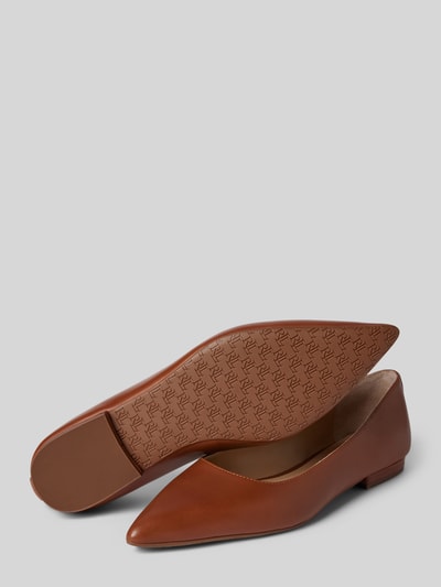Peek & Cloppenburg Lauren Ralph LaurenLederballerinas Mit Blockabsatz Modell 'LONDYN' In Cognac