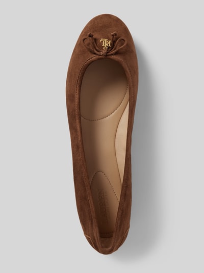 Peek & Cloppenburg Lauren Ralph LaurenLederballerinas Mit Schleifen-Detail Modell 'JAYNA DRIVER' In Cognac