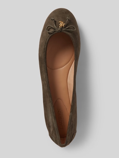 Peek & Cloppenburg Lauren Ralph LaurenLederballerinas Mit Schleifen-Detail Modell 'JAYNA DRIVER' In Oliv