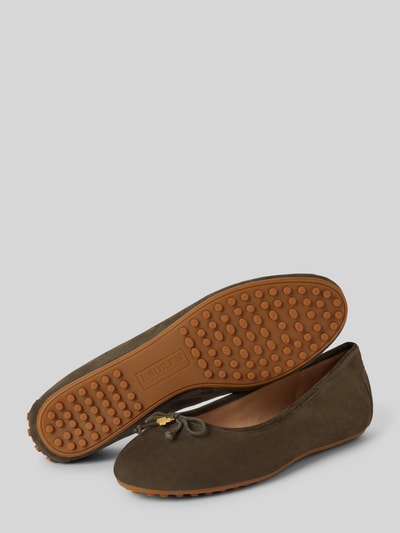 Peek & Cloppenburg Lauren Ralph LaurenLederballerinas Mit Schleifen-Detail Modell 'JAYNA DRIVER' In Oliv