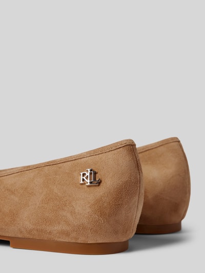 Peek & Cloppenburg Lauren Ralph LaurenLederballerinas Mit Zierschleife Modell 'JAYNA' In Camel