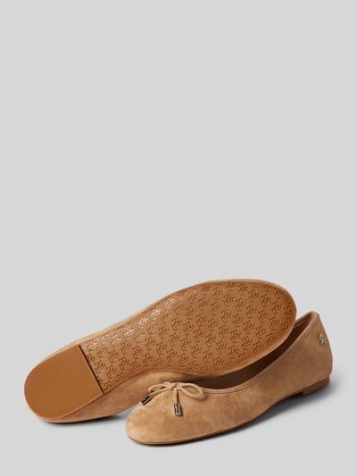 Peek & Cloppenburg Lauren Ralph LaurenLederballerinas Mit Zierschleife Modell 'JAYNA' In Camel