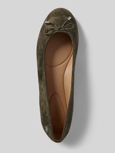 Peek & Cloppenburg Lauren Ralph LaurenLederballerinas Mit Zierschleife Modell 'JAYNA' In Khaki