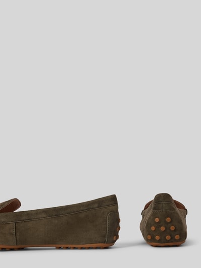 Peek & Cloppenburg Lauren Ralph LaurenLederloafer Mit Label-Applikation Modell 'BARNSBURY' In Oliv