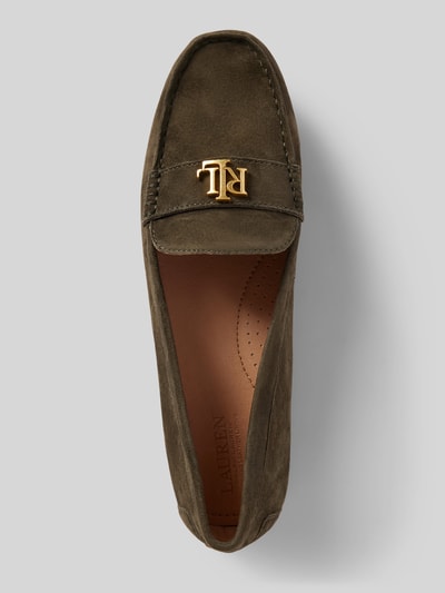 Peek & Cloppenburg Lauren Ralph LaurenLederloafer Mit Label-Applikation Modell 'BARNSBURY' In Oliv