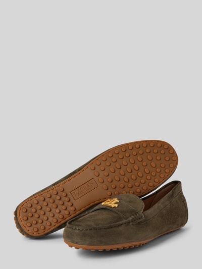 Peek & Cloppenburg Lauren Ralph LaurenLederloafer Mit Label-Applikation Modell 'BARNSBURY' In Oliv