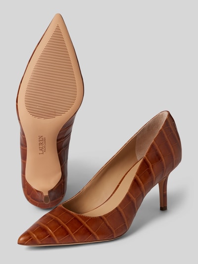 Peek & Cloppenburg Lauren Ralph LaurenLederpumps Mit Pfennigabsatz Modell 'LANETTE' In Cognac