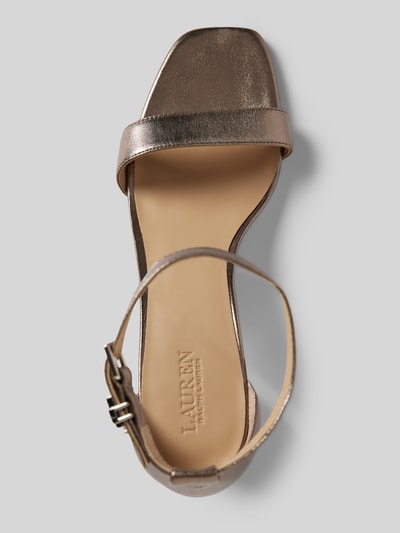 Peek & Cloppenburg Lauren Ralph LaurenLedersandalette Mit Blockabsatz Modell 'LOGAN' In Metallic Black