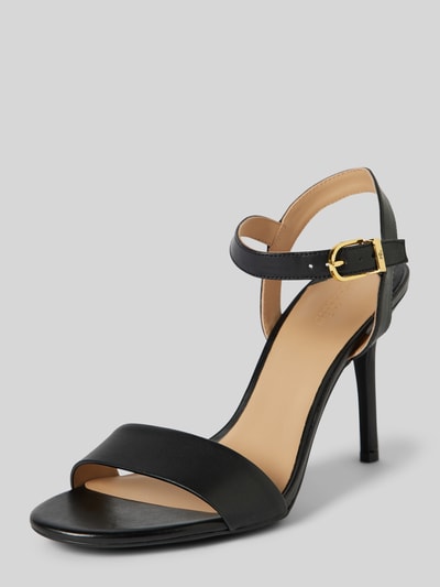 Peek & Cloppenburg Lauren Ralph LaurenLedersandalette mit Pfennigabsatz Modell 'GWEN' in black