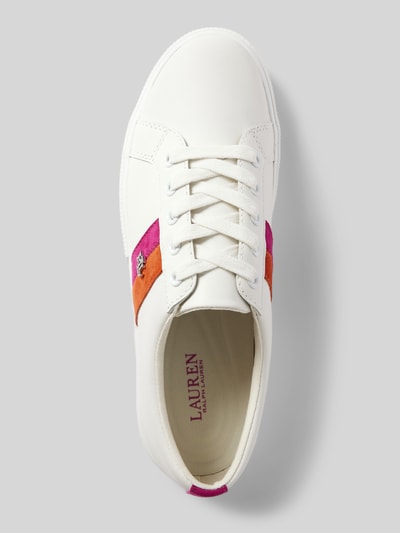 Peek & Cloppenburg Lauren Ralph LaurenLedersneaker Mit Label-Applikation Modell 'JANSON II' In Weiss