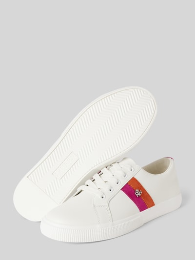 Peek & Cloppenburg Lauren Ralph LaurenLedersneaker Mit Label-Applikation Modell 'JANSON II' In Weiss