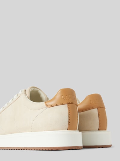 Peek & Cloppenburg Lauren Ralph LaurenLedersneaker Mit Label-Stitching Modell 'ANGELINE' In Beige