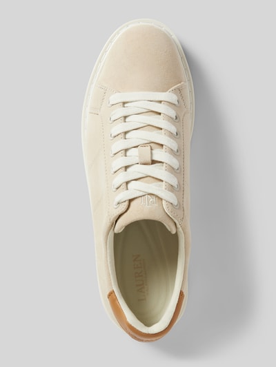 Peek & Cloppenburg Lauren Ralph LaurenLedersneaker Mit Label-Stitching Modell 'ANGELINE' In Beige