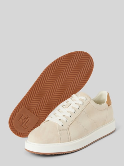 Peek & Cloppenburg Lauren Ralph LaurenLedersneaker Mit Label-Stitching Modell 'ANGELINE' In Beige
