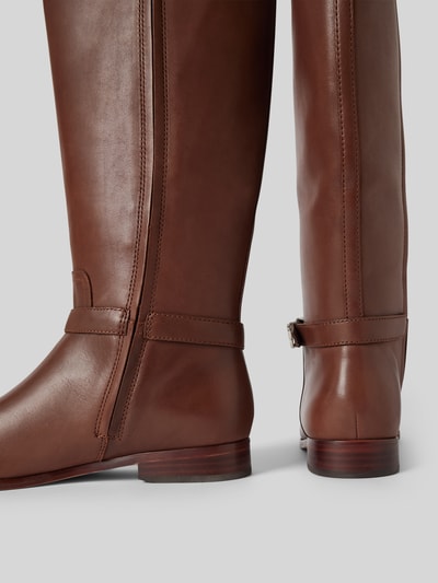Peek & Cloppenburg Lauren Ralph LaurenLederstiefel Mit Label-Applikation Modell 'BROOKE' In Dunkelbraun