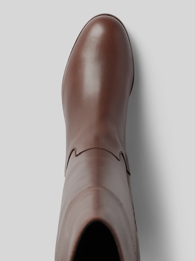 Peek & Cloppenburg Lauren Ralph LaurenLederstiefel Mit Label-Stitching Modell 'JUSTINE' In Dunkelbraun