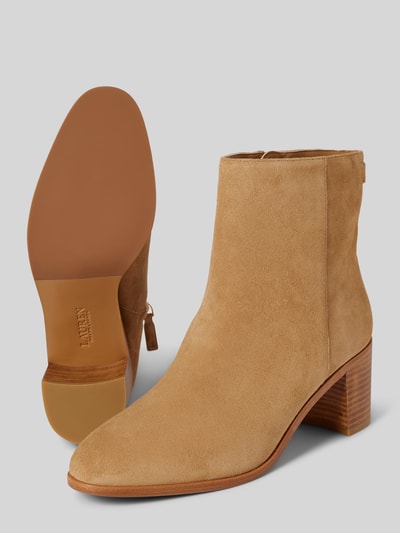 Peek & Cloppenburg Lauren Ralph LaurenLederstiefeletten Mit Label-Detail Modell 'CASSIE' In Camel