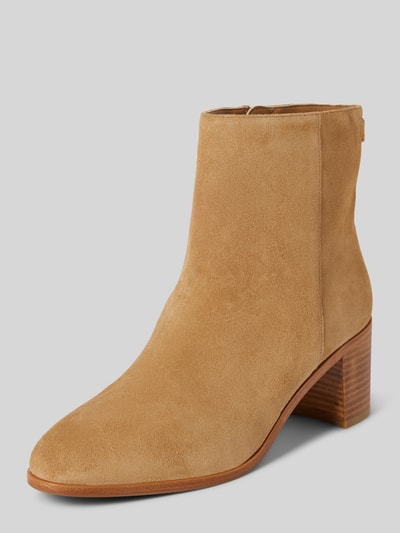 Peek & Cloppenburg Lauren Ralph LaurenLederstiefeletten mit Label-Detail Modell 'CASSIE' in camel