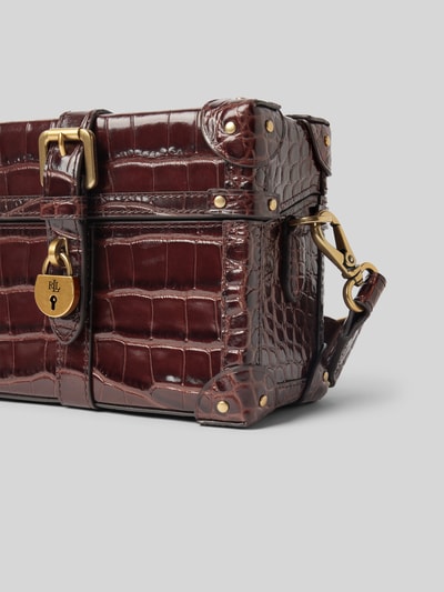 Peek & Cloppenburg Lauren Ralph LaurenLederumhängetasche Mit Strukturmuster Modell 'TANNER TRUNK' In Dunkelbraun