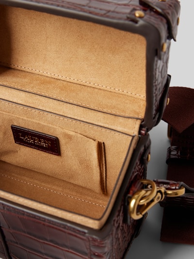 Peek & Cloppenburg Lauren Ralph LaurenLederumhängetasche Mit Strukturmuster Modell 'TANNER TRUNK' In Dunkelbraun