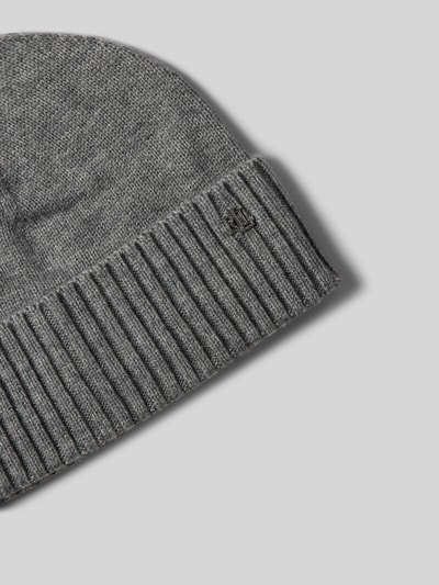 Peek & Cloppenburg Lauren Ralph LaurenMütze Mit Label-Detail Und Woll-Anteil In Mittelgrau