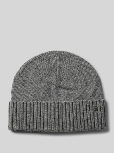Peek & Cloppenburg Lauren Ralph LaurenMütze mit Label-Detail und Woll-Anteil in mittelgrau