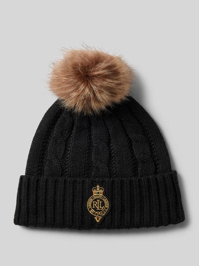 Peek & Cloppenburg Lauren Ralph LaurenPudelmütze mit Label-Patch in black