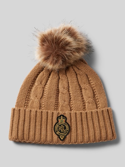 Peek & Cloppenburg Lauren Ralph LaurenPudelmütze mit Label-Patch in camel