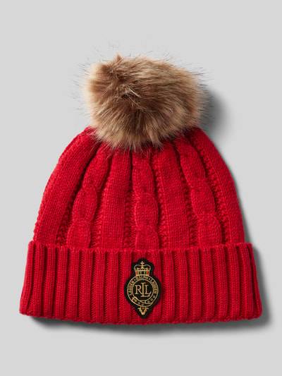 Peek & Cloppenburg Lauren Ralph LaurenPudelmütze mit Label-Patch in rot