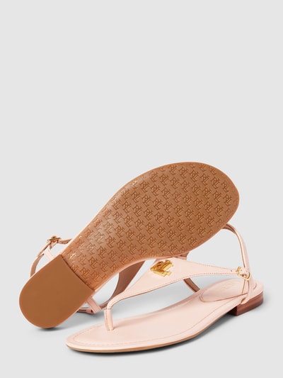 Peek & Cloppenburg Lauren Ralph LaurenSandalen Aus Leder Mit Label-Applikation Modell 'ELLINGTON' In Hellrosa