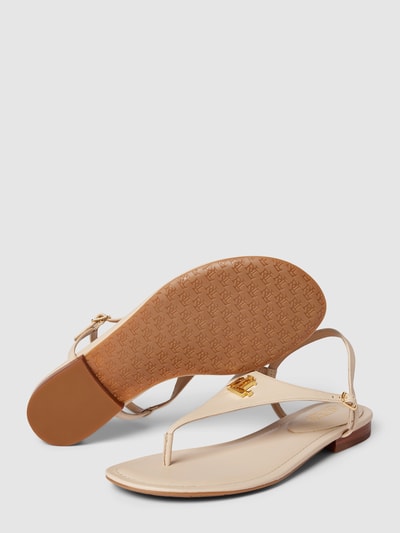 Peek & Cloppenburg Lauren Ralph LaurenSandalen Aus Leder Mit Label-Applikation Modell 'ELLINGTON' In Beige