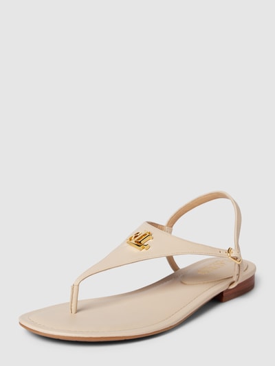 Peek & Cloppenburg Lauren Ralph LaurenSandalen Aus Leder Mit Label-Applikation Modell 'ELLINGTON' In Beige