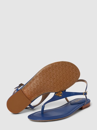 Peek & Cloppenburg Lauren Ralph LaurenSandalen Aus Leder Mit Label-Applikation Modell 'ELLINGTON' In Dunkelblau