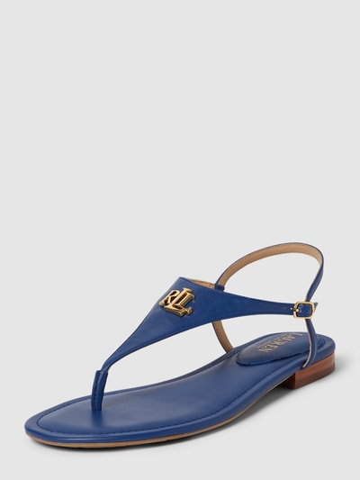 Peek & Cloppenburg Lauren Ralph LaurenSandalen aus Leder mit Label-Applikation Modell 'ELLINGTON' in dunkelblau