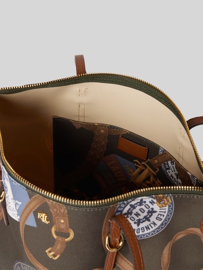 Peek & Cloppenburg Lauren Ralph LaurenShopper Mit Strukturmuster Modell 'KEATON' In Dunkelbraun