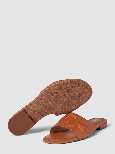 Peek & Cloppenburg Lauren Ralph LaurenSlides Mit Label-Details Modell 'ALEGRA' In Cognac