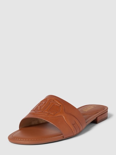 Peek & Cloppenburg Lauren Ralph LaurenSlides mit Label-Details Modell 'ALEGRA' in cognac