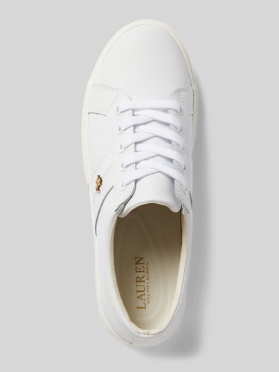 Peek & Cloppenburg Lauren Ralph LaurenSneaker Aus Leder Mit Label-Applikation Modell 'JANSON' In Weiss