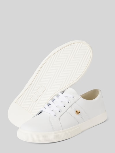 Peek & Cloppenburg Lauren Ralph LaurenSneaker Aus Leder Mit Label-Applikation Modell 'JANSON' In Weiss