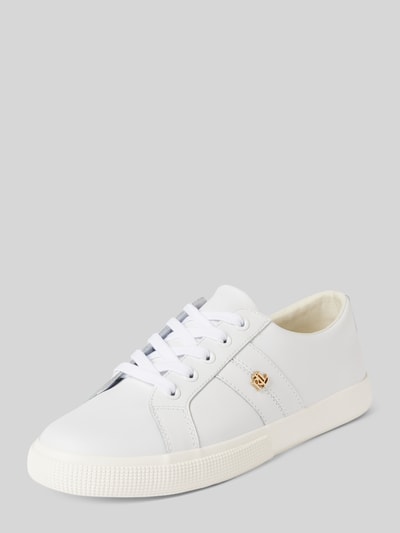 Peek & Cloppenburg Lauren Ralph LaurenSneaker aus Leder mit Label-Applikation Modell 'JANSON' in weiss