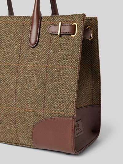 Peek & Cloppenburg Lauren Ralph LaurenTote Bag Aus Wolle Mit Label-Detail Modell 'DEVYN' In Dunkelbraun