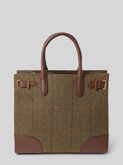 Peek & Cloppenburg Lauren Ralph LaurenTote Bag Aus Wolle Mit Label-Detail Modell 'DEVYN' In Dunkelbraun