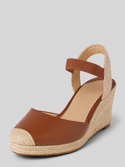 Peek & Cloppenburg Lauren Ralph LaurenWedges in Flecht-Optik Modell 'PEARLE II' in cognac