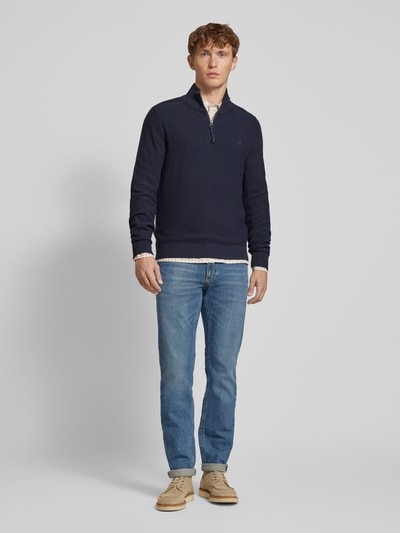 Peek & Cloppenburg LerrosTroyer mit Strukturmuster in dunkelblau